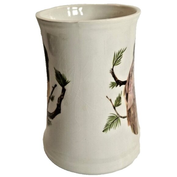 Vintage Owl Porcelain Beer  Stein Mug Trecadie Ceramics Canada - Picture 4 of 8